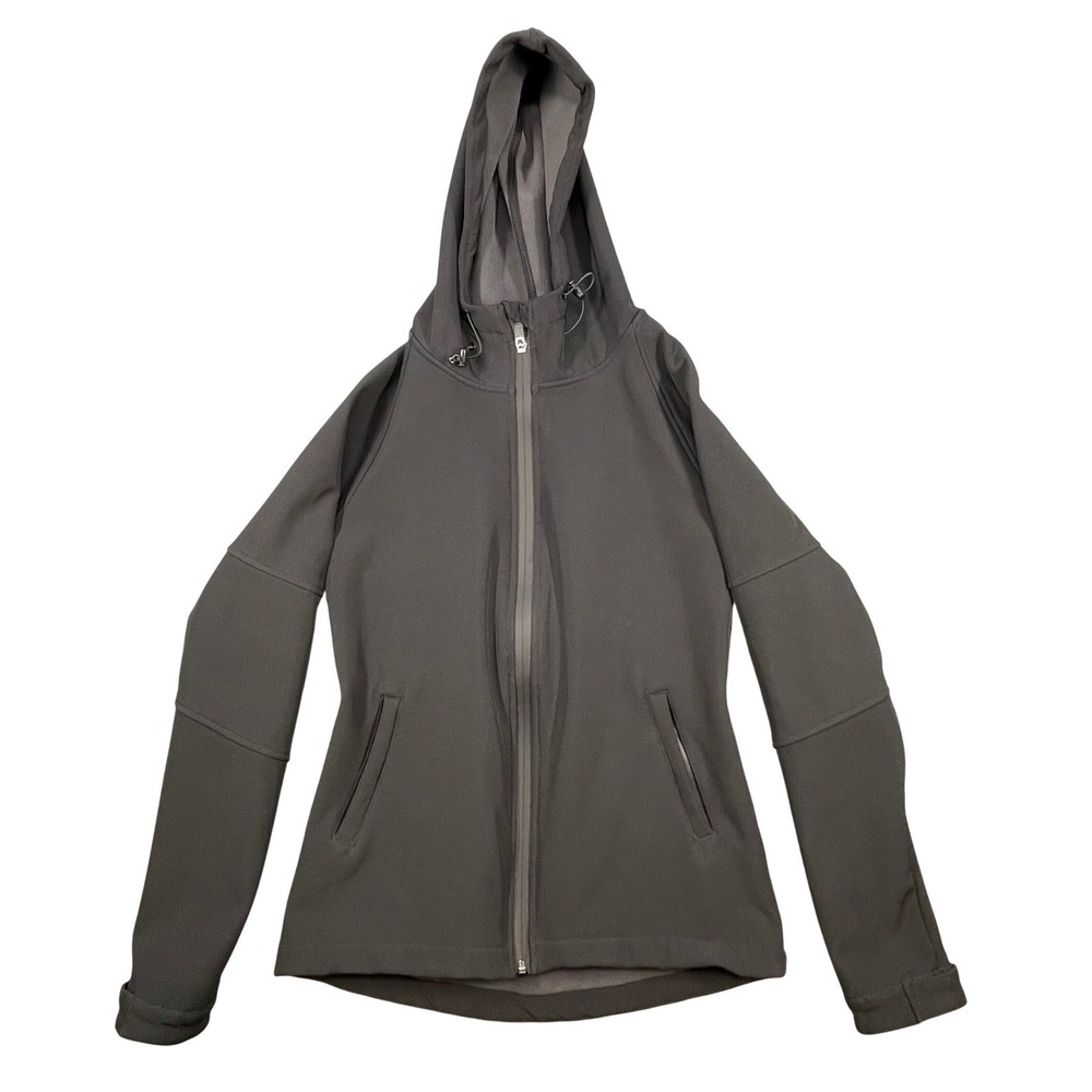 Fabletics Black Softshell Fleece Lined Hooded Full Zip Jacket Women XXS